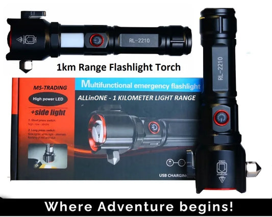 1 Km Range Rechargeable High Power Laser Waterproof Tactical Flashlight | Imported